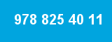 978 825 40 11 978 825 40 11